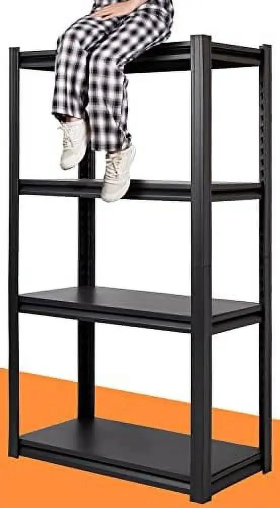 GVJMTKP Shelves Heavy Duty Garage Shelving 4 Tier Garage Metal Shelving Adjustable Kitchen Rack for Pantry Closet Garage Organization 13.7" D x 27.6" W x 57" H