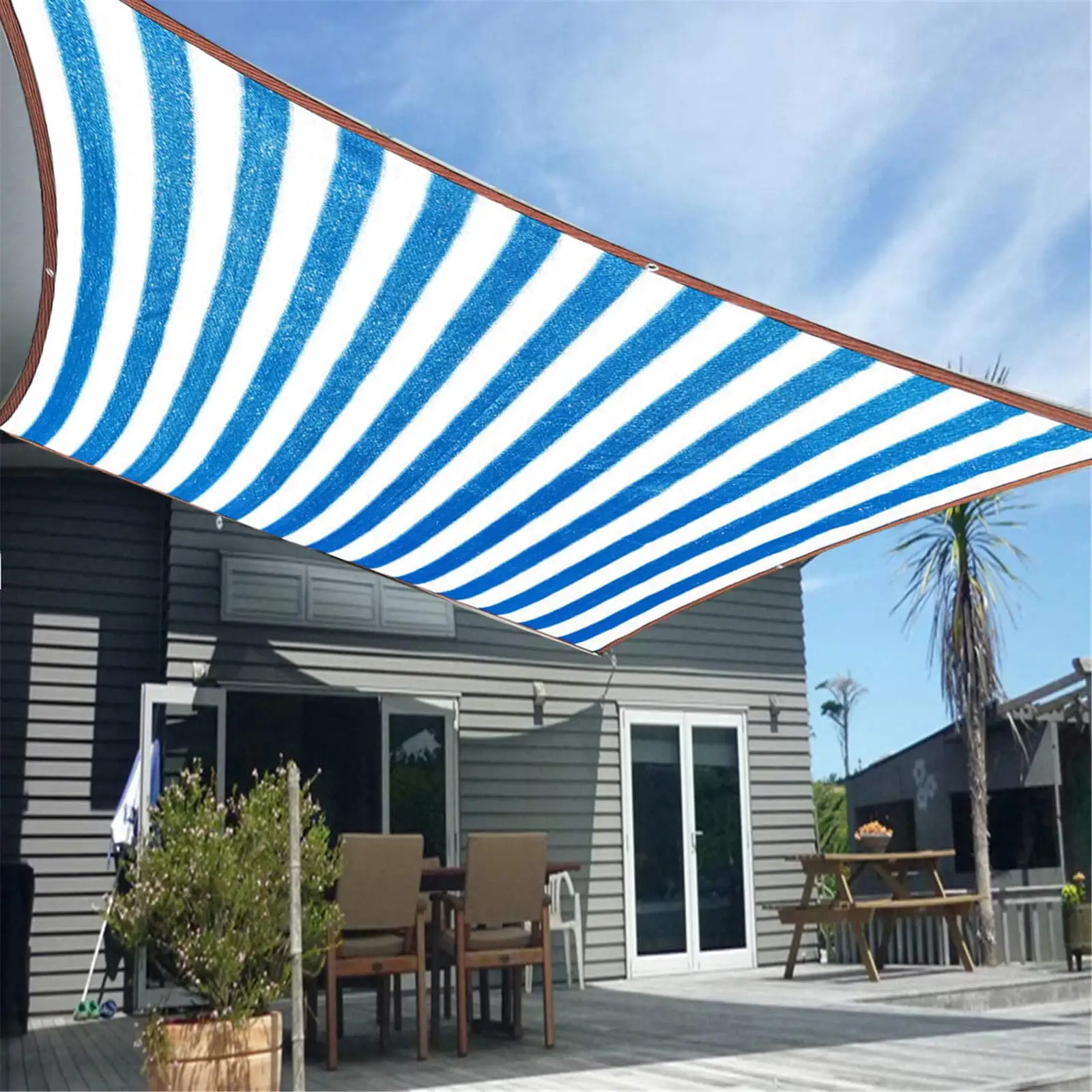 Gallickan Outdoor Sun Shade Sail. 13'x13' Sun Shade Sail for Patio UV Block Thick Sunshade Cover for Backyard Patio Garden Camping Outdoor. Blue