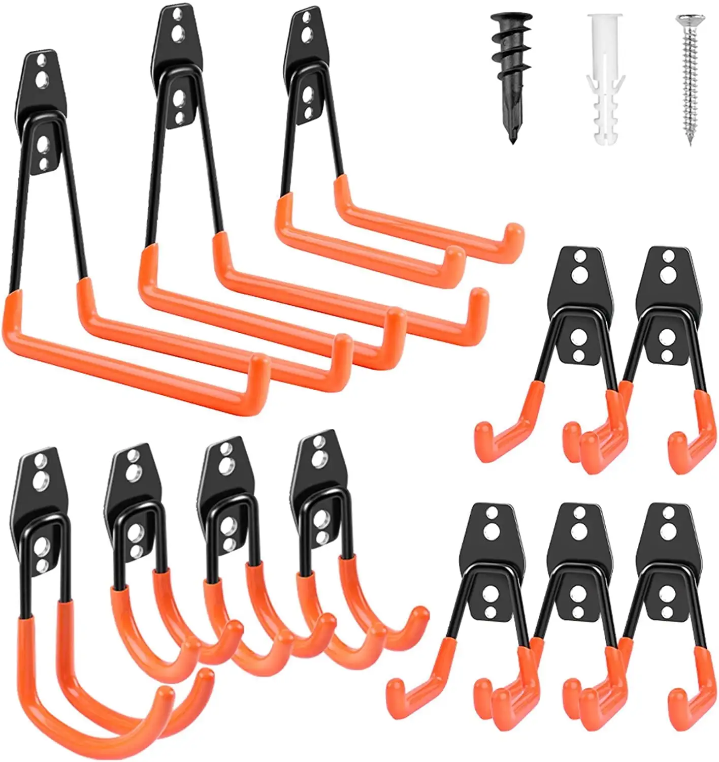 Garage Hooks. 12 Pack Heavy Duty Garage Storage Hooks Hangers Wall Mount Utility Hooks for Bikes. Tools. Ladders