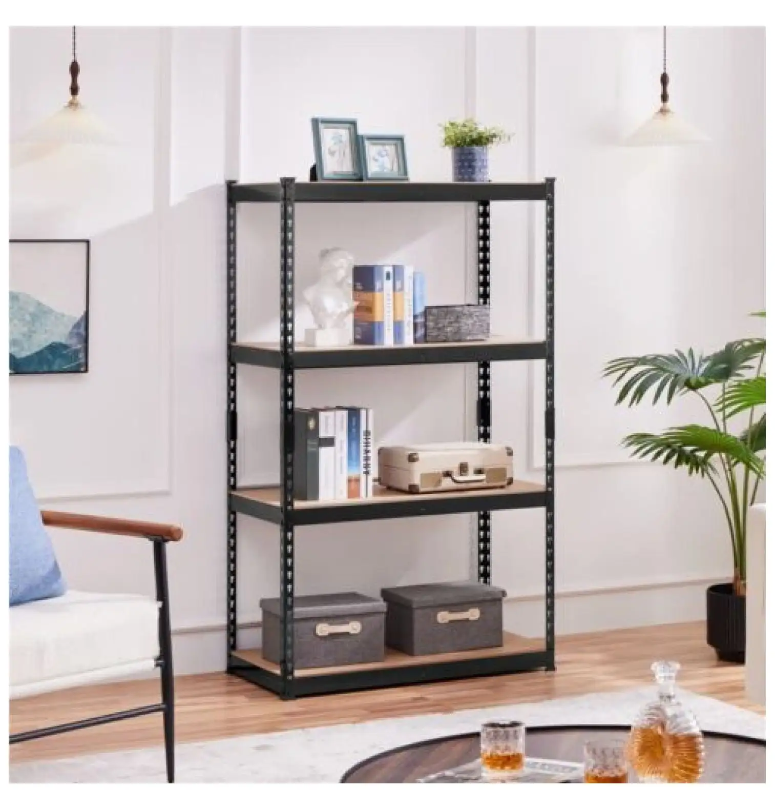 Garage Storage Rack 4 Tier Utility Shelves Metal Shelving Unit 36 x 18 x 60.5''