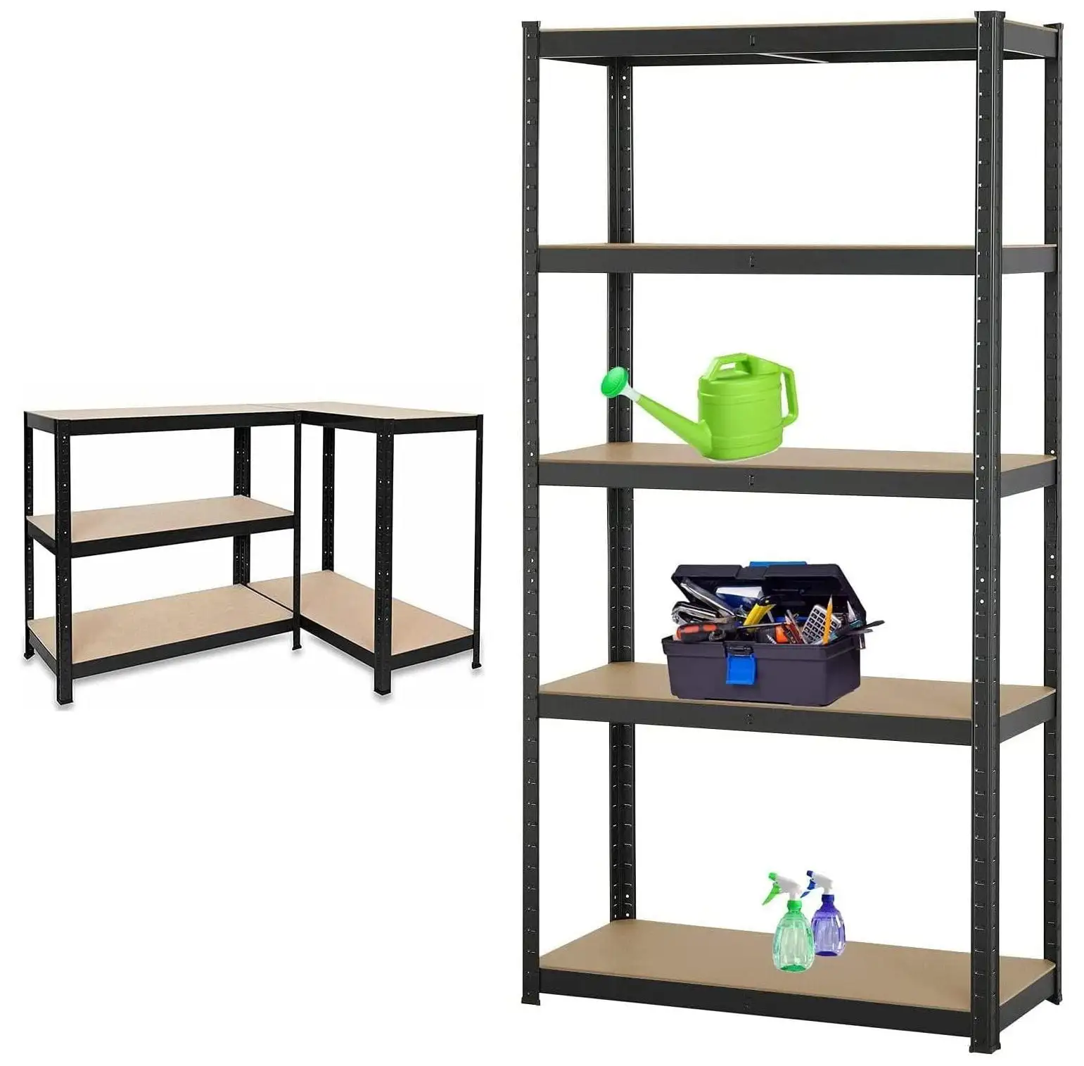 Garage Storage Shelving Unit Heavy Duty Metal Frame 386lbs Load Per Tier. 39 x 20 x 77in. 5 Adjustable Shelves. Industrial Shelving Utility Shelves Storage Rack for Home Warehouse Kitchen. Black