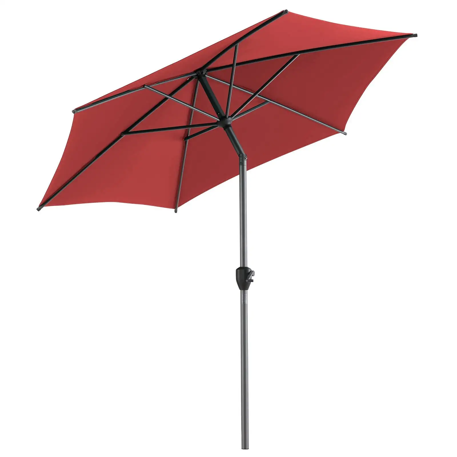 Gardesol 7.5 FT Patio Umbrella. Outdoor Market Umbrella with Push Button Tilt/Crank. Outdoor Table Umbrella for Decks Backyard Poolside. Red