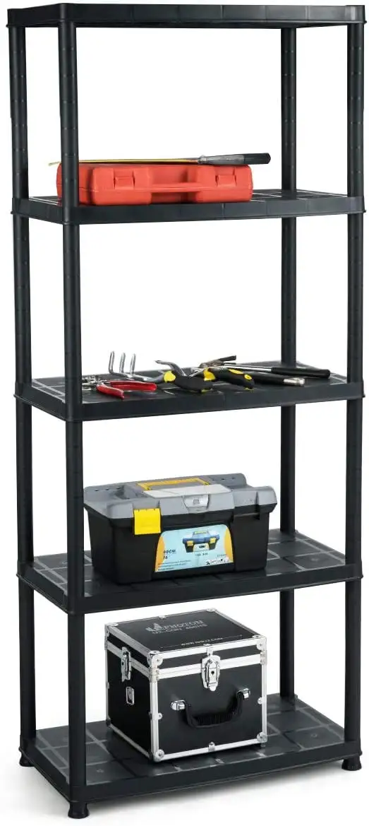 Giantex 5-Tier Storage Shelving Freestanding Heavy Duty Rack.Black