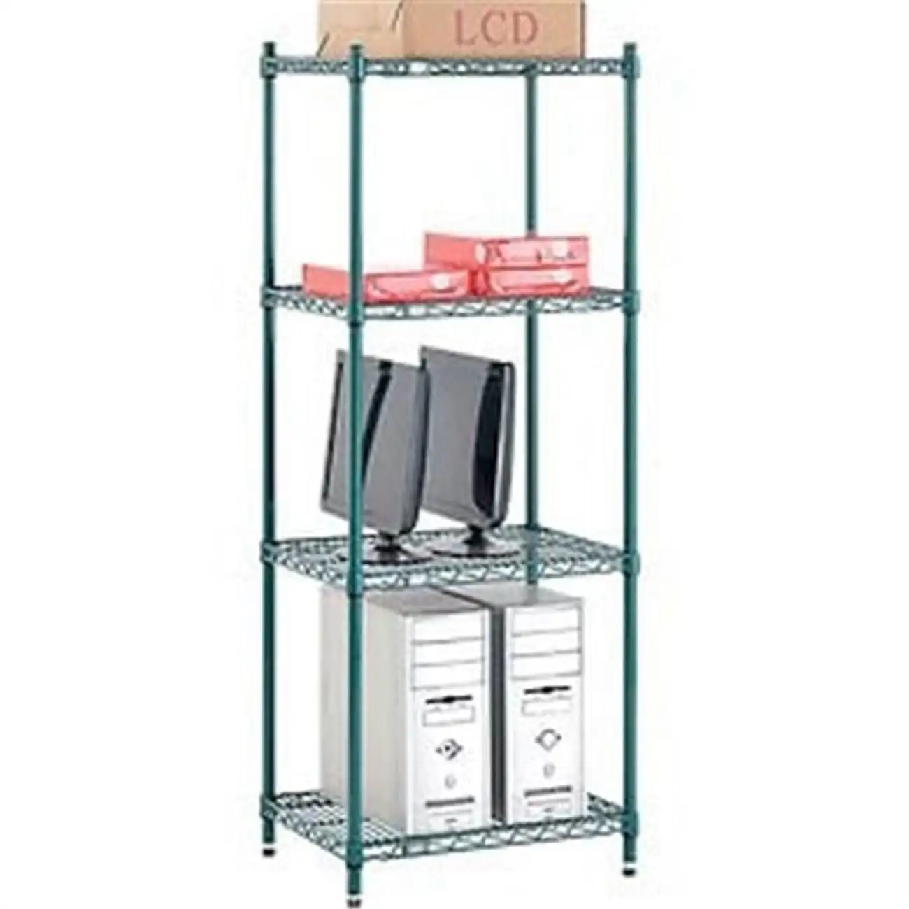 Global Industrial 18246G 24 x 18 x 63 in. Nexel Poly-Z-Brite Wire Shelving. Green