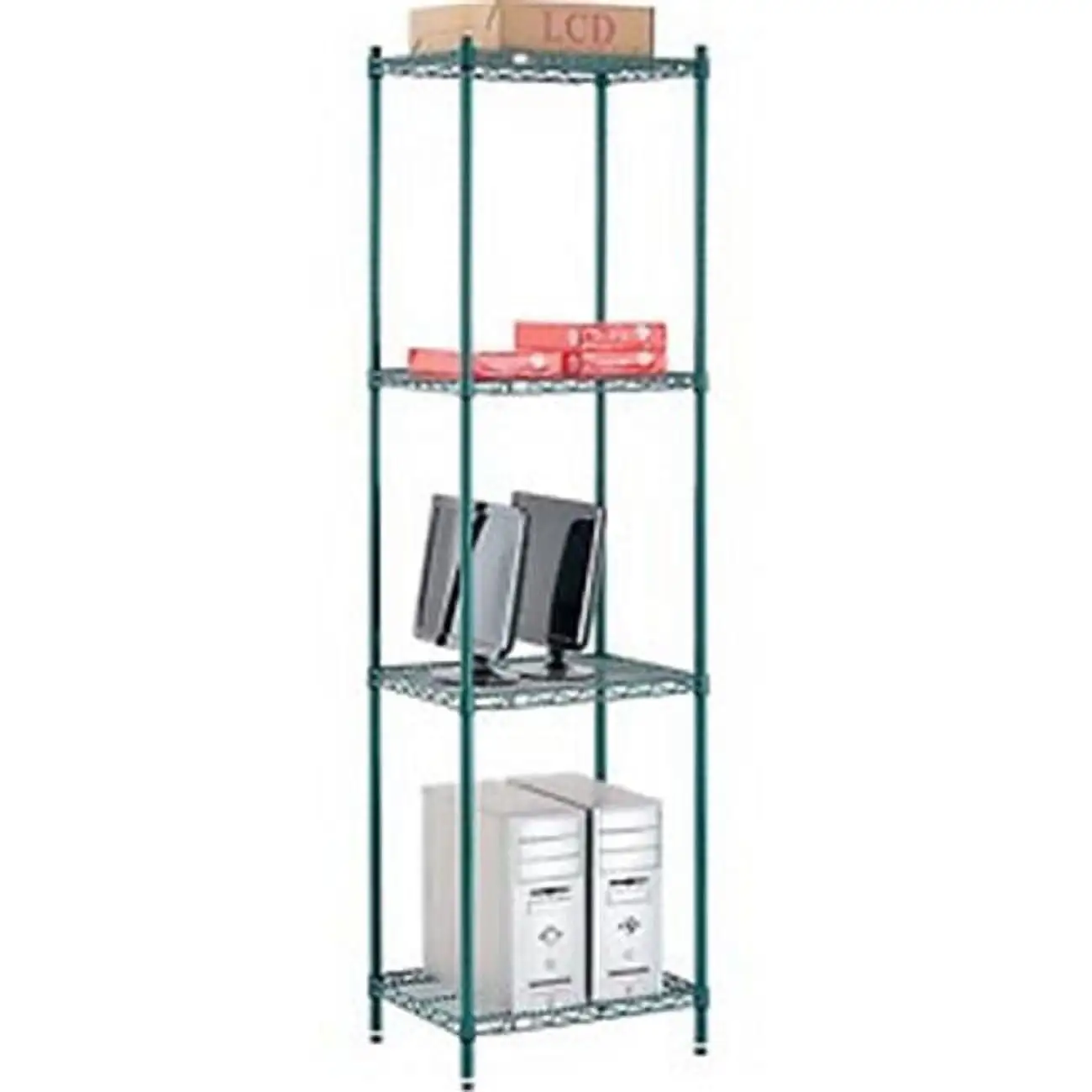 Global Industrial 18248G 24 x 18 x 86 in. Nexel Poly-Z-Brite Wire Shelving. Green