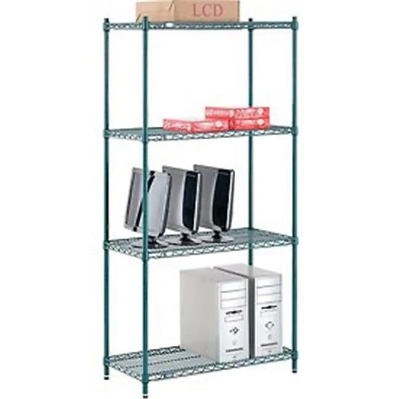 Global Industrial 18367G 36 x 18 x 74 in. Nexel Poly-Z-Brite Wire Shelving. Green