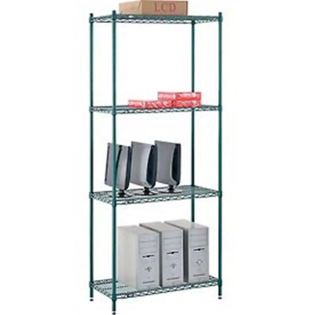 Global Industrial 18368G 36 x 18 x 86 in. Nexel Poly-Z-Brite Wire Shelving. Green