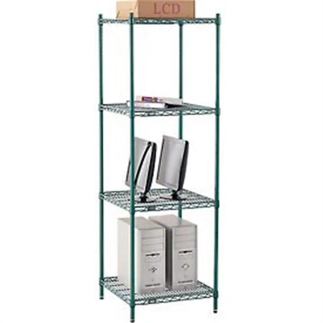 Global Industrial 24247G 24 x 24 x 74 in. Nexel Poly-Z-Brite Wire Shelving. Green