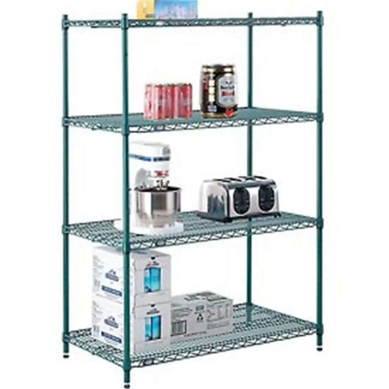 Global Industrial 24426G 42 x 24 x 63 in. Nexel Poly-Z-Brite Wire Shelving. Green