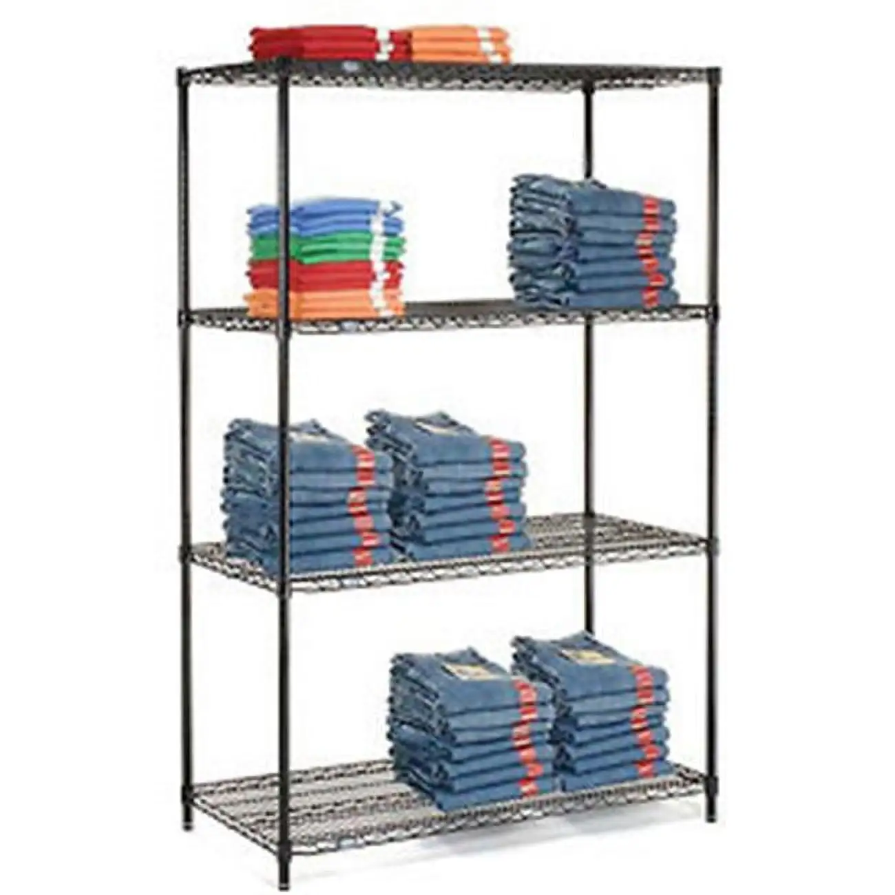 Global Industrial 24486B Nexel Black Epoxy Wire Shelving, 48 x 24 x 63 in.