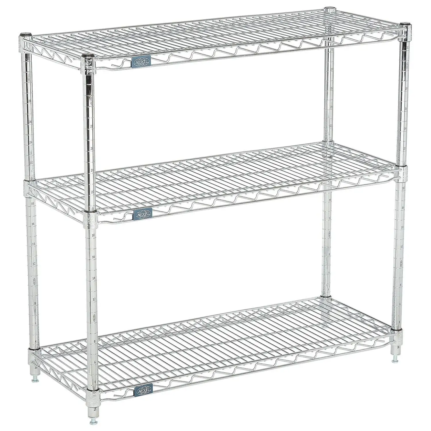 Global Industrial (3) Shelf Media Stand. Chrome. 24 x 14