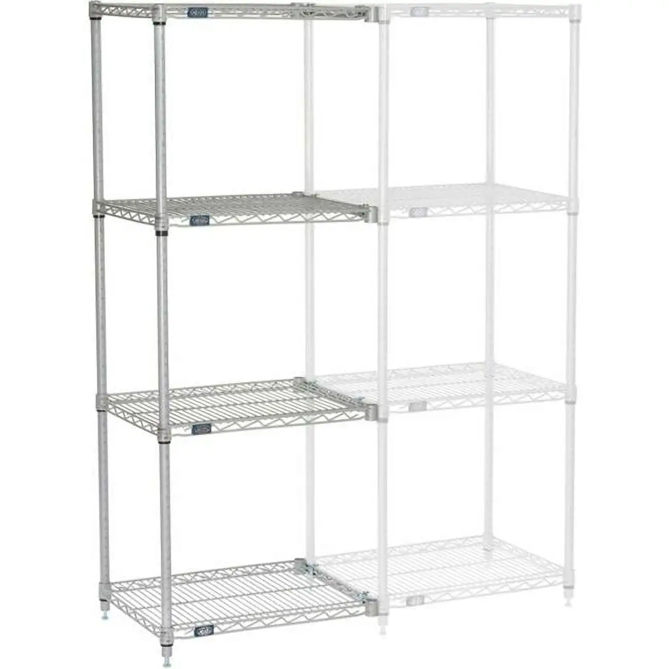 Global Industrial A18246EP5 63 x 24 x 18 in. Nexelate Silver Epoxy Add-On Unit 5 Tier Wire Shelving