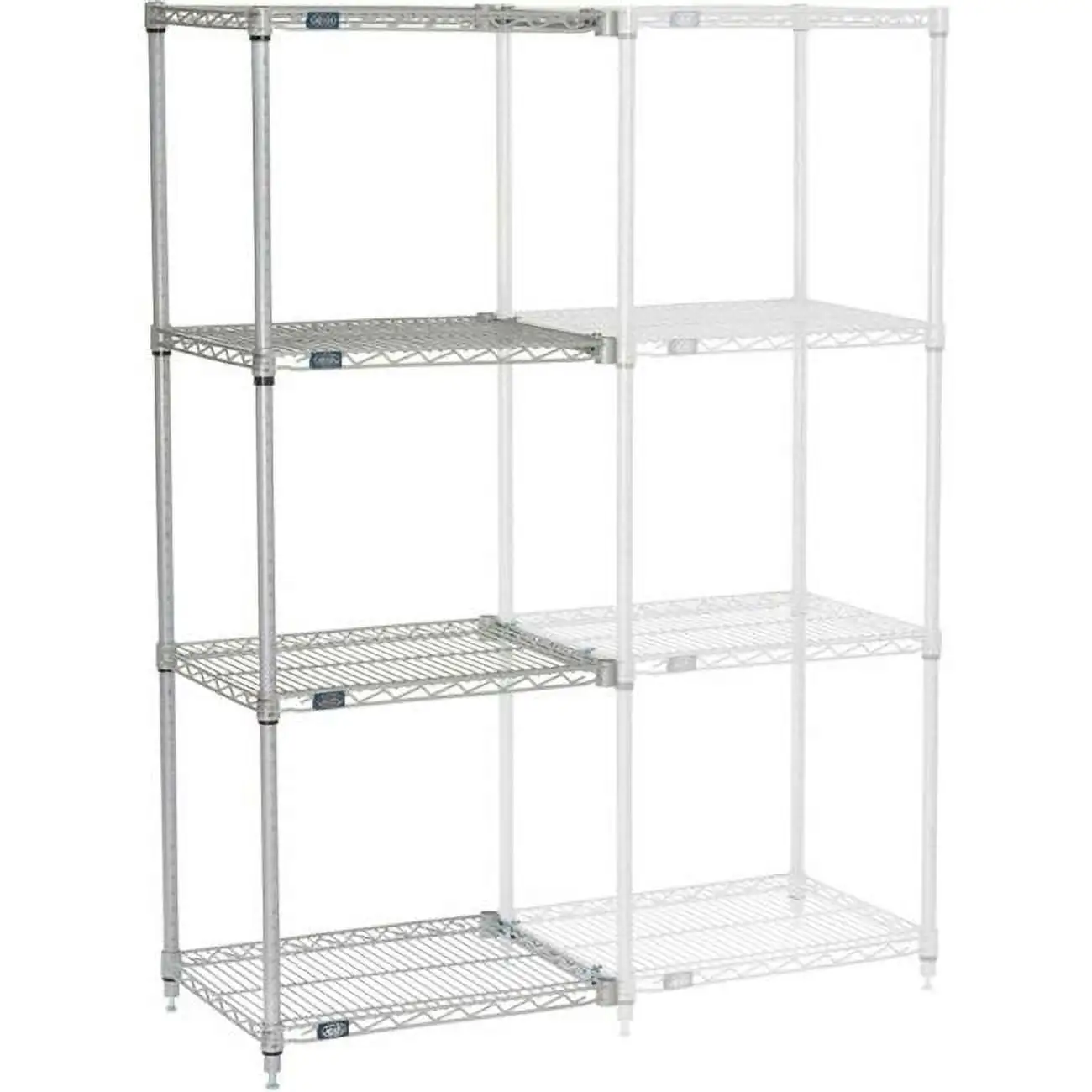 Global Industrial A18307EP5 74 x 30 x 18 in. Nexelate Silver Epoxy Add-On Unit 5 Tier Wire Shelving