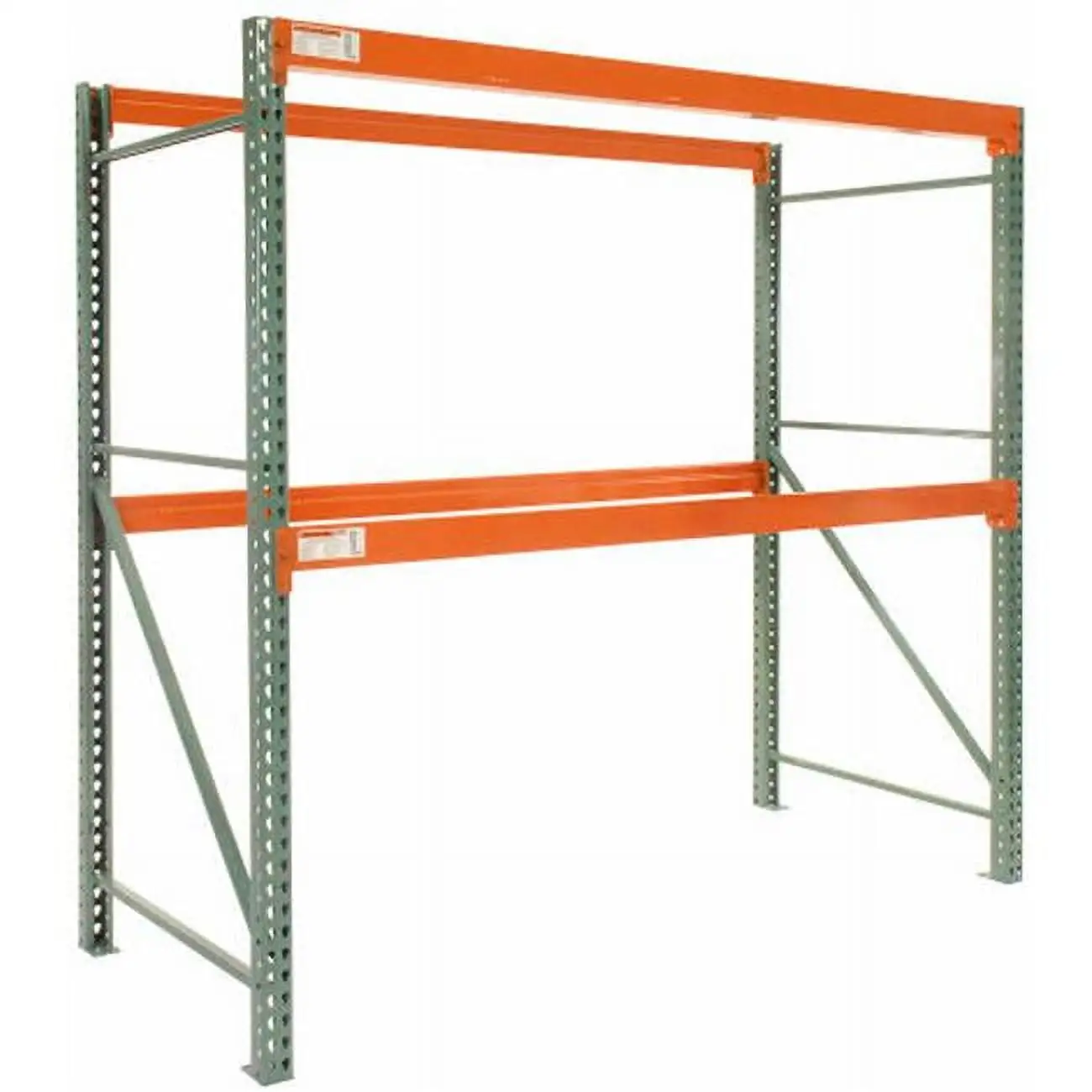 Global Industrial B2282533N 96 x 96 x 36 in. Tear Drop Starter Pallet Rack. Green & Orange