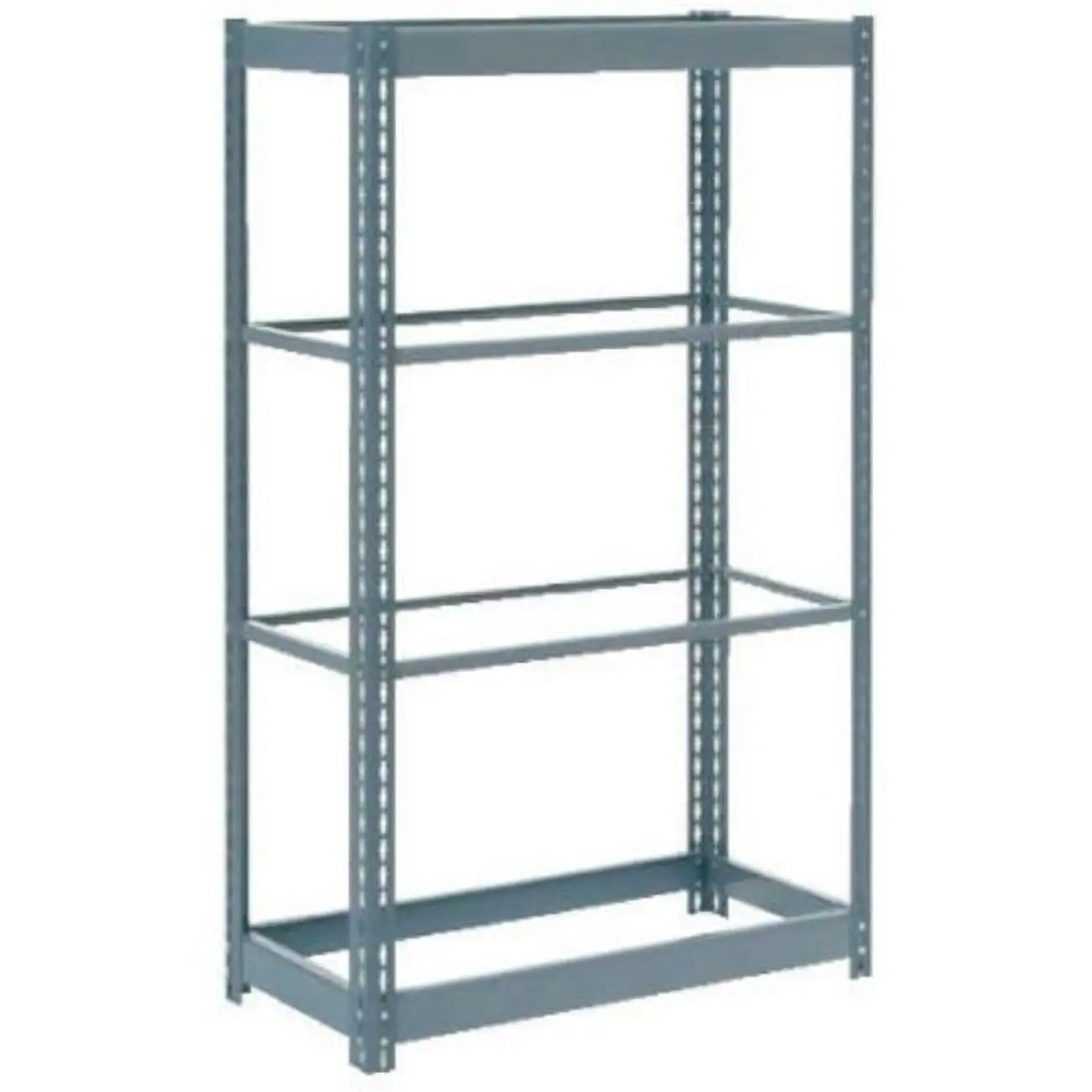 Global Industrial B2297739 Heavy Duty Shelving with 4 Shelves without Deck - Gray - 36 x 12 x 72 in.