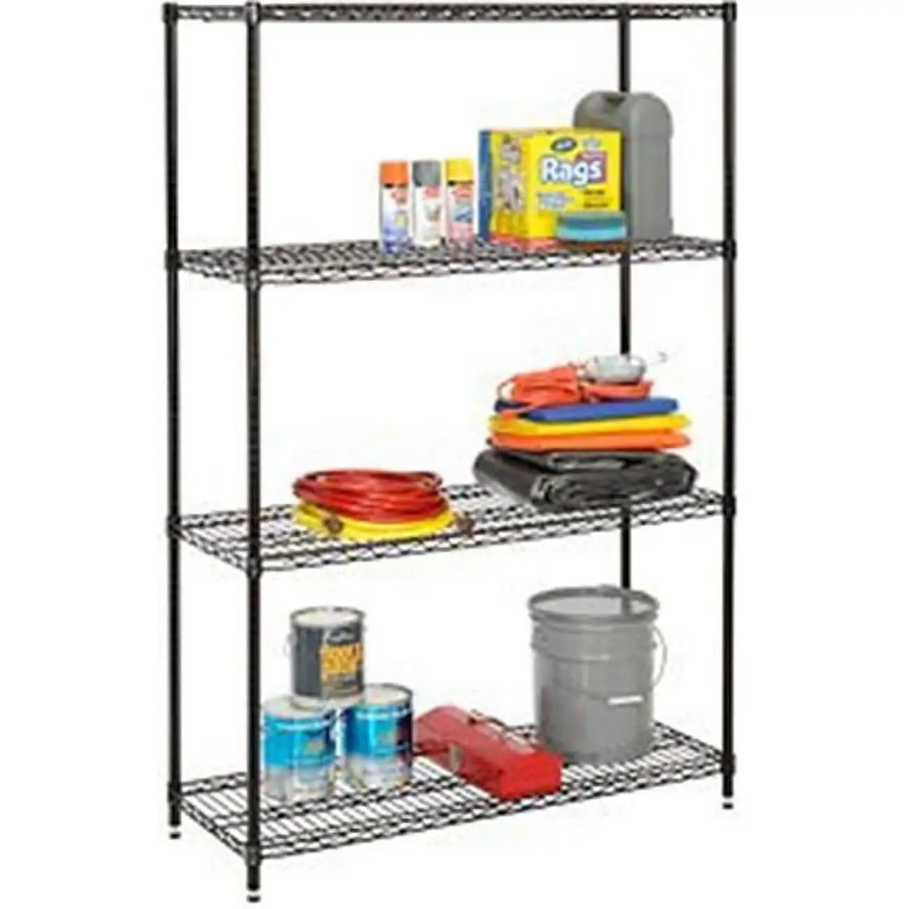 Global Industrial Nexel Best Value Wire Shelving Unit - Black Epoxy - 36 x 24 x 74 in. - 400 lbs