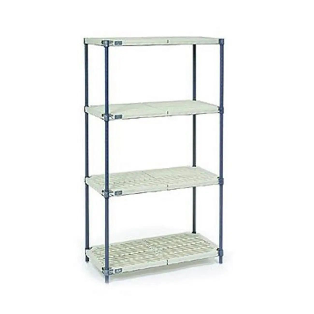 Global Industrial Vented Plastic Shelving with Nexelon Finish - Beige & Blue