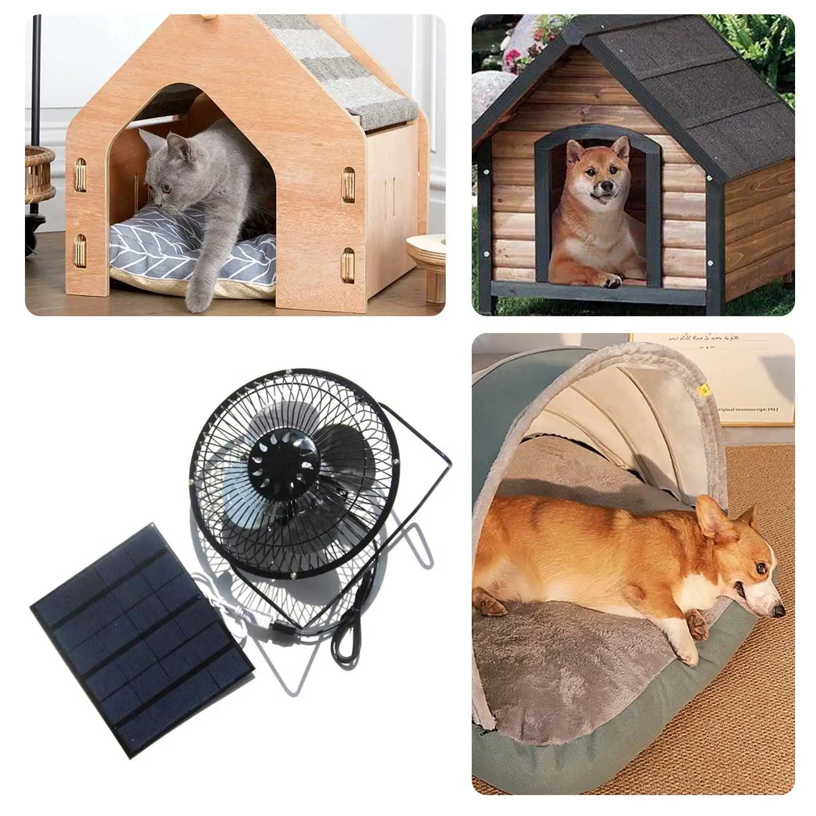 Gnmfd Solar Powered Exhaust Fan Kit for Multiple Scenarios - Chicken Coops. Greenhouses. Sheds. Pet Houses. with Easy Installation. Free Energy. and Durability Black