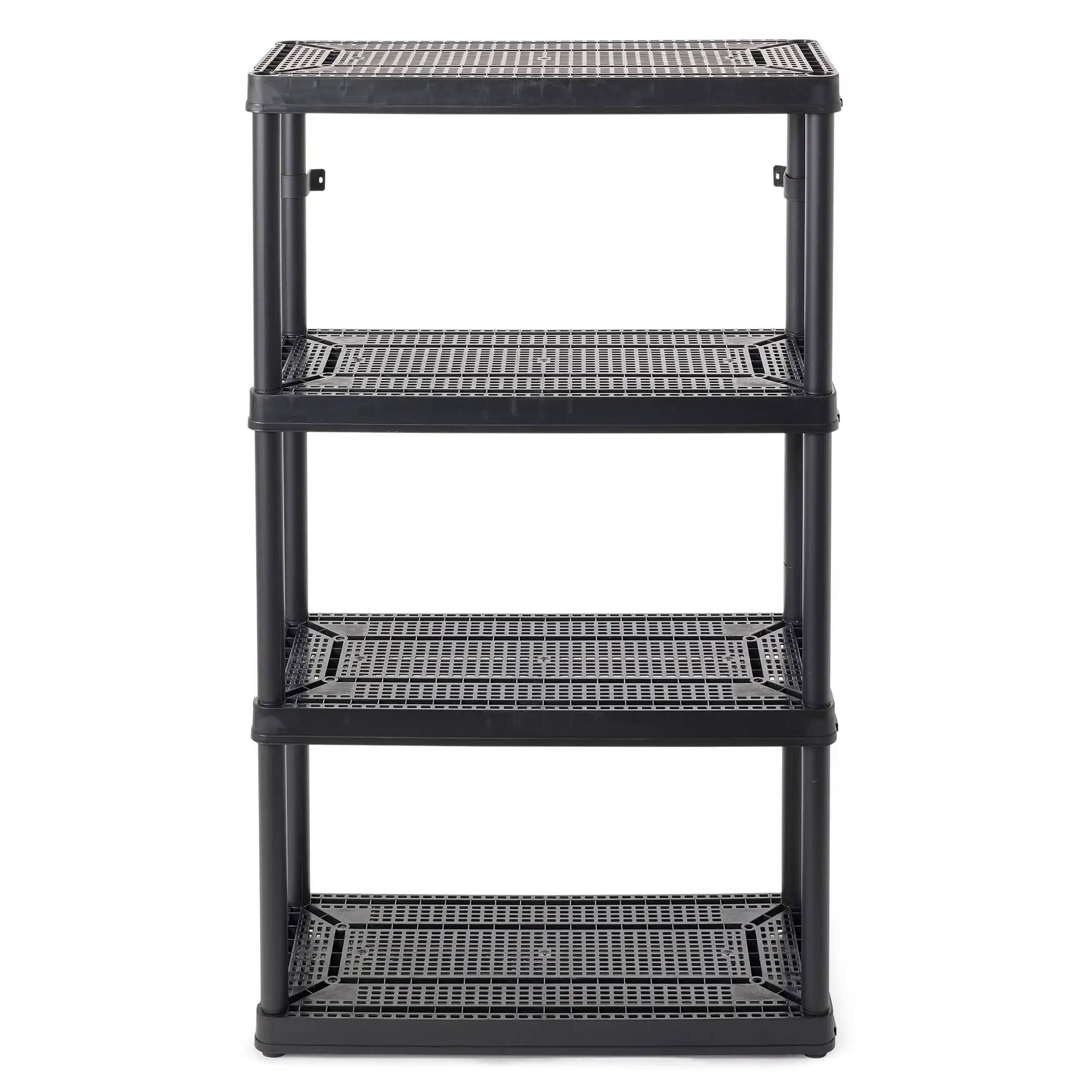 Gracious Living 4 Shelf Fixed Height Medium Duty Storage. Black (4 Pack)