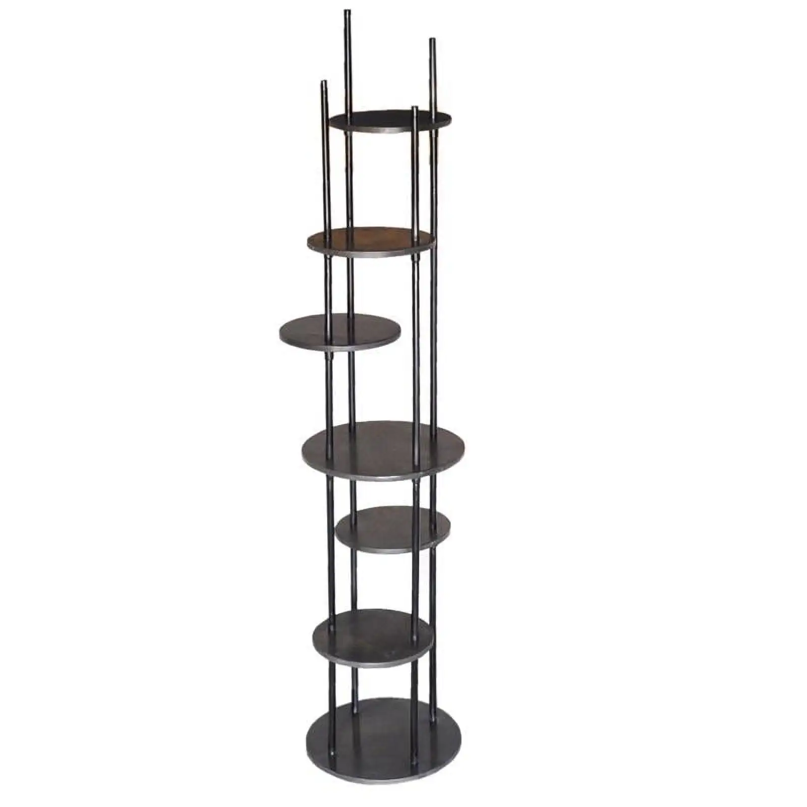 Graham Multiple Round Shelf Etagere Brown Metal