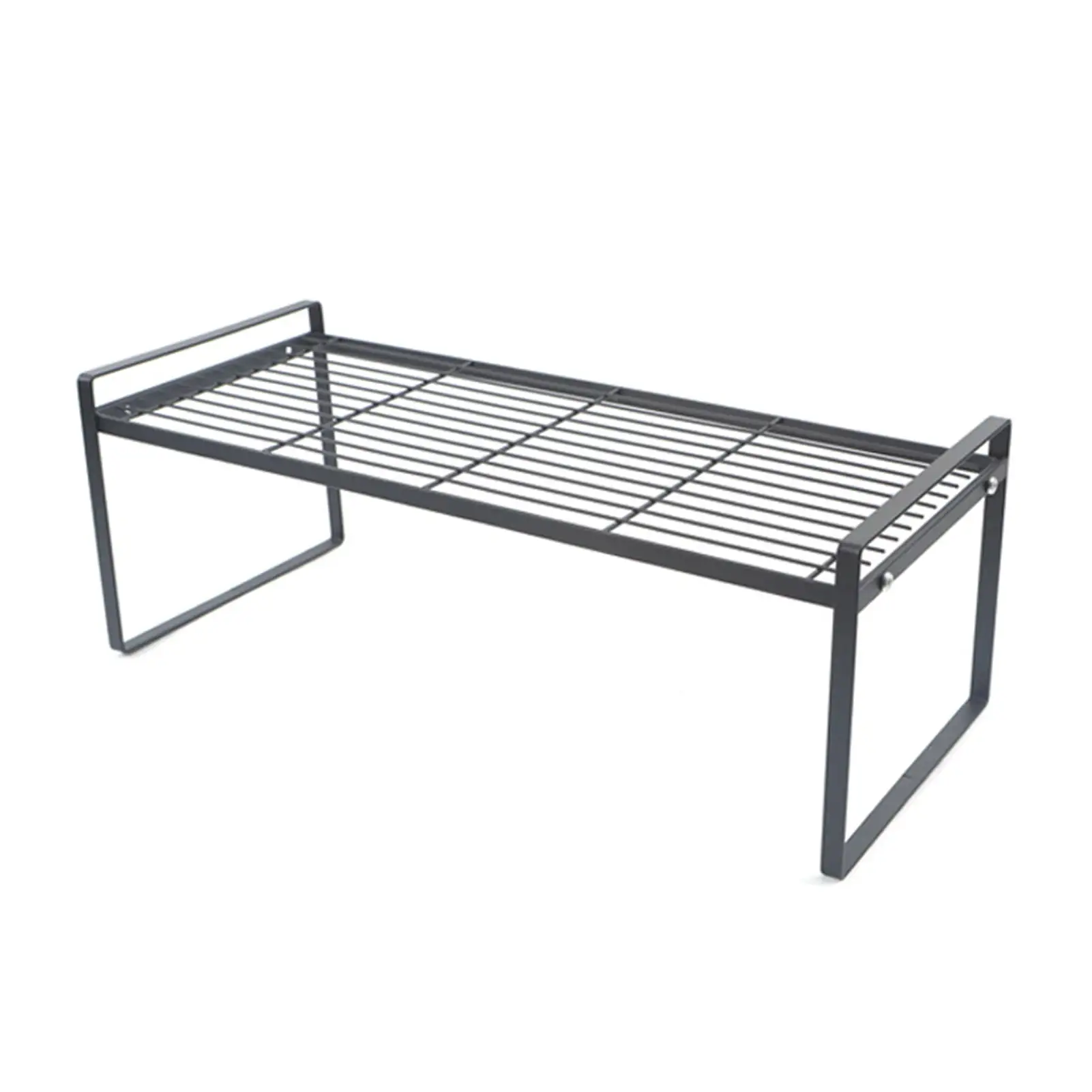 Grandest Birch Kitchen Shelf Removable Double Guardrail Design Metal White Black Stable Storage Holder for Home Kitchen Shelf