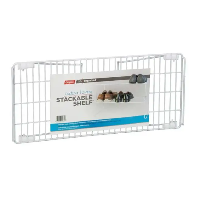 Grayline Life Organized Stackable Shelf - White 7.5 x 22 x 10 in.