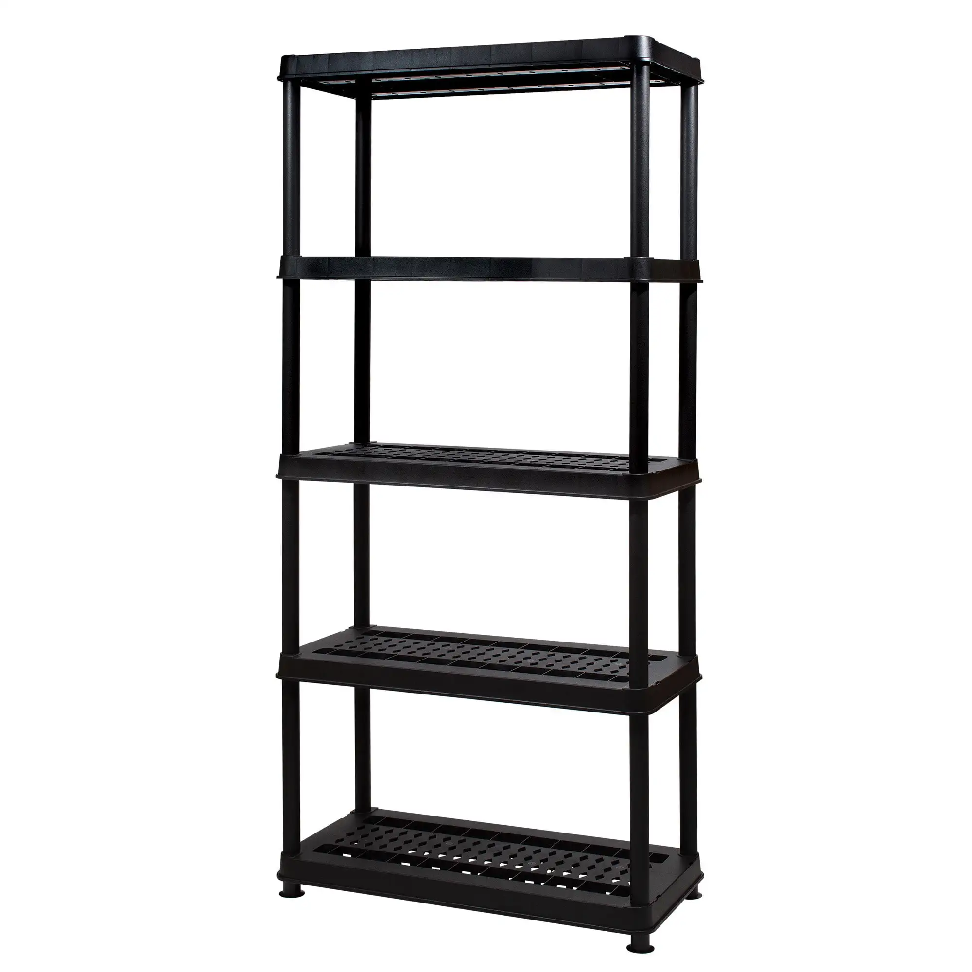 Greenmade Plastic 5 Tier Utility Rack Shelving for Garages or Sheds. Black