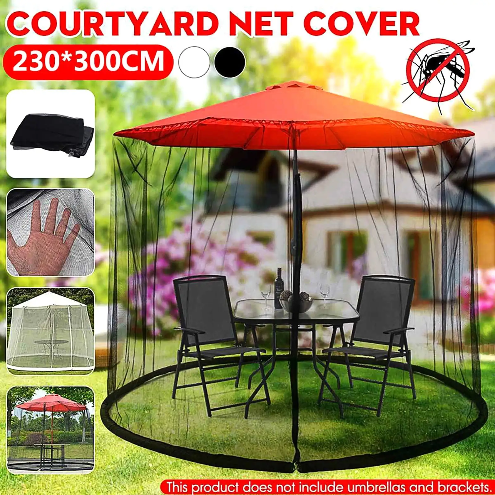 Gyedtr Outdoor Patio Straight Rod Umbrella Parasol Sun Umbrella Net Cover Clearance