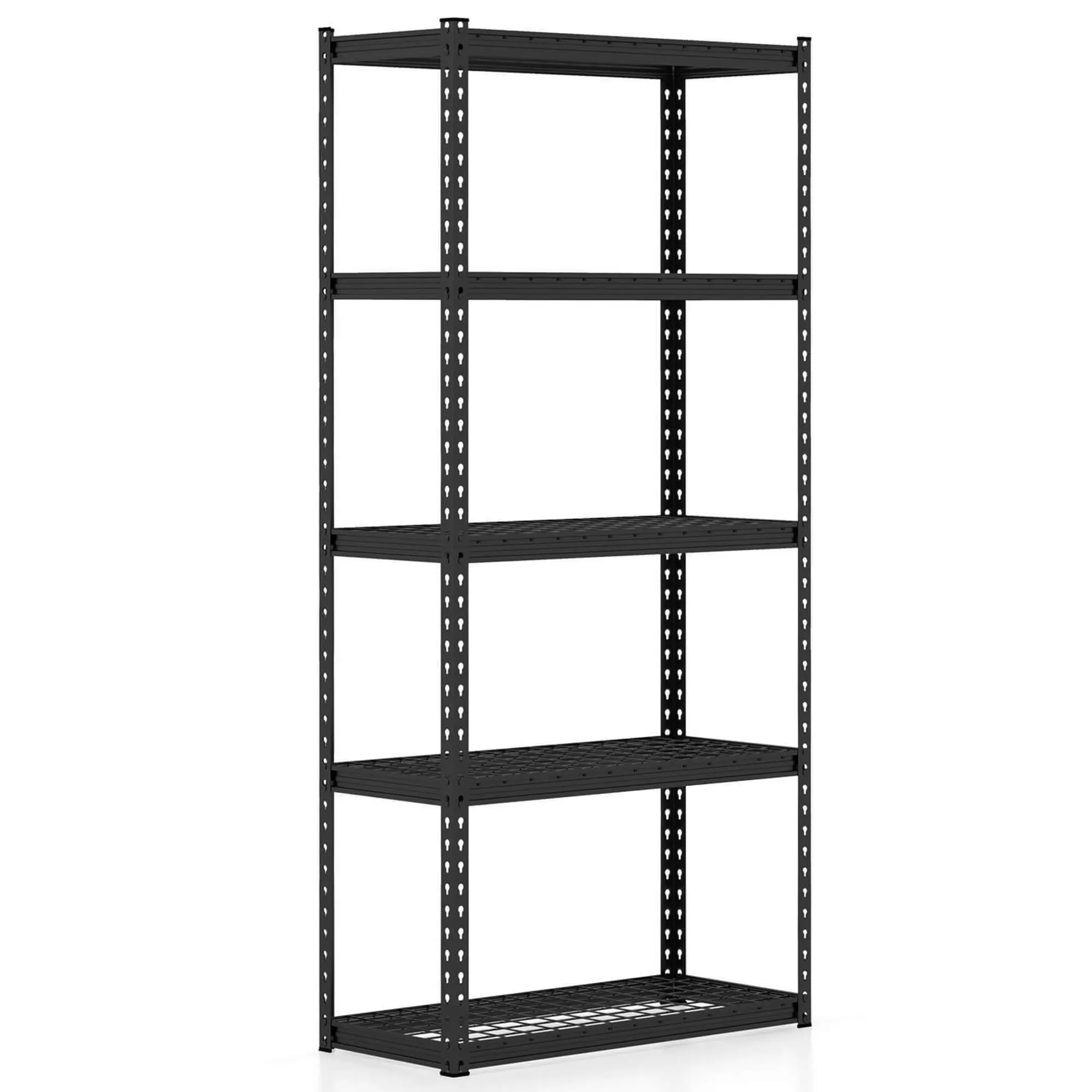 Gymax 5-Tier Storage Shelf Heavy Duty Storage Utility Rack Shelf w/Anti-tipping Device