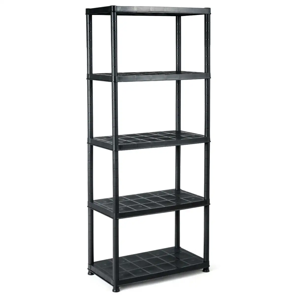 Gymax 5-Tier Storage Shelving Freestanding Heavy Duty Rack.28XL X 15W X 67H.Black