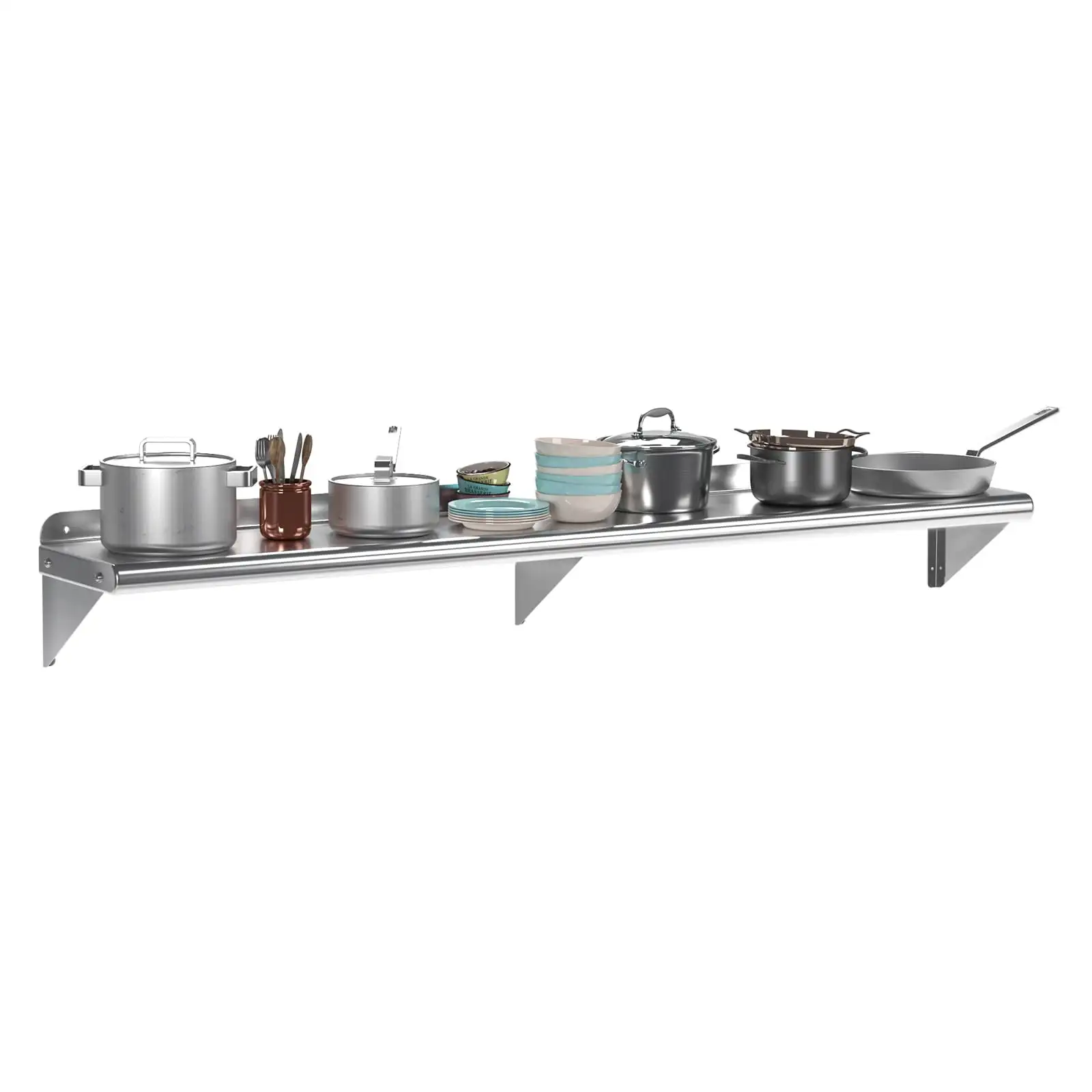 HA-EMORE Stainless Steel Shelf. 200 lb [NSF Certified] Commercial Metal Wall Mount Shelf with Backplash for Kitchen. Restaurant. Laundry Room and Garage 12 x 24 /36 /48 /60/72