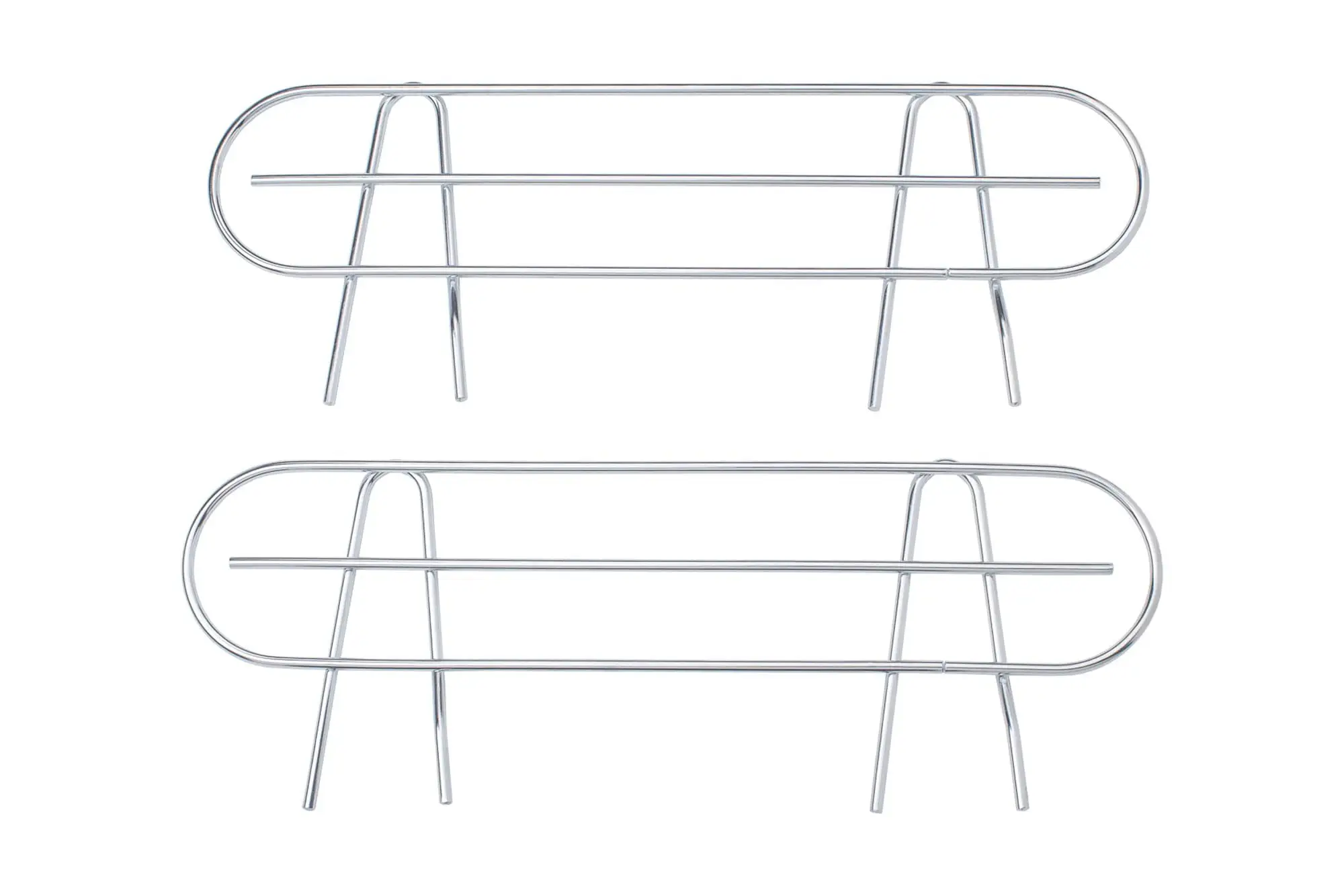 HSS Add-on Wire Shelf Side Ledge Fits 18 Deep Wire Shelf Chrome 2-Pack. Hardware