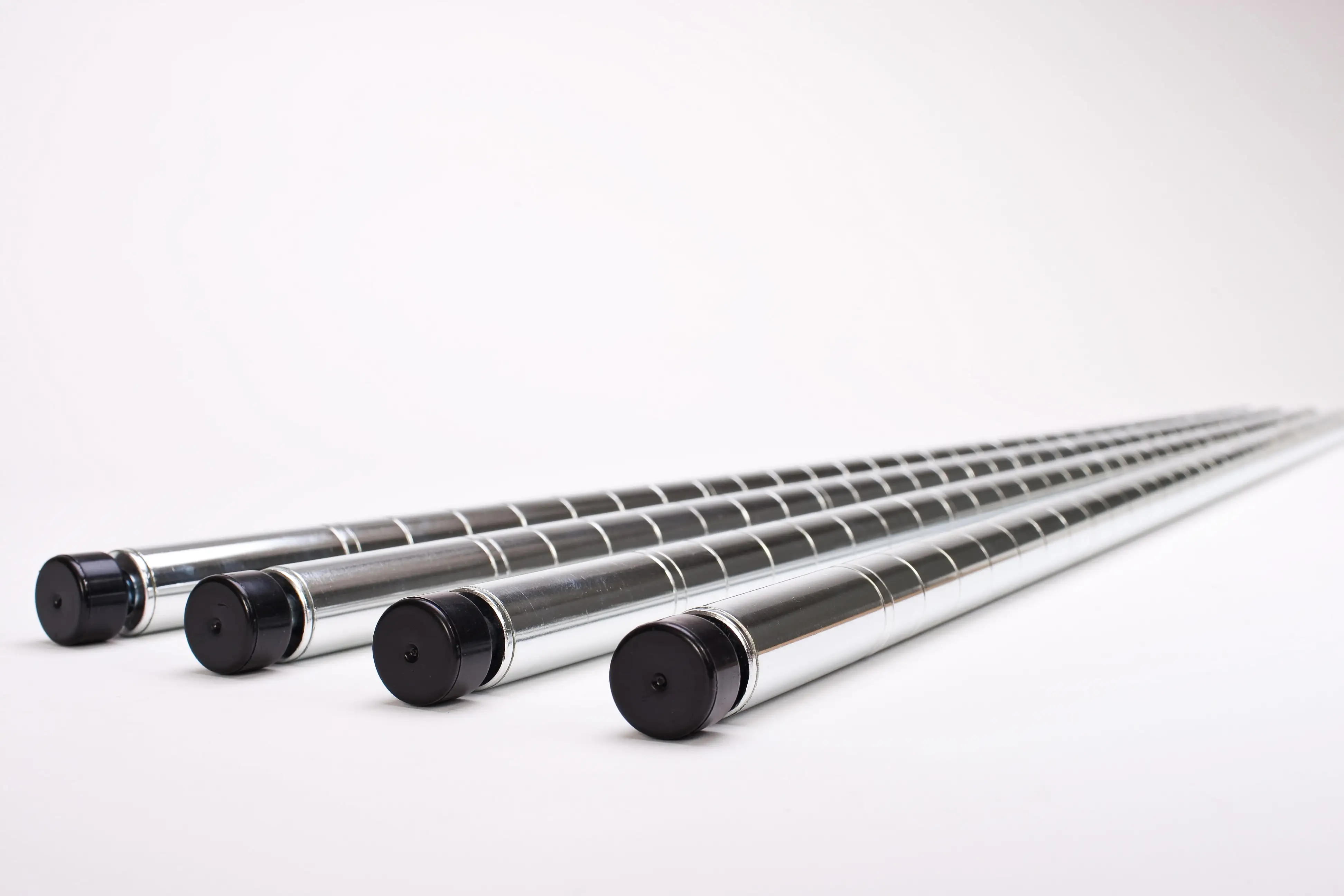 HSS Steel 30 Long Poles 3/4 Pole Diameter 1.0mm Thickness Chrome 4-Pack. Hardware