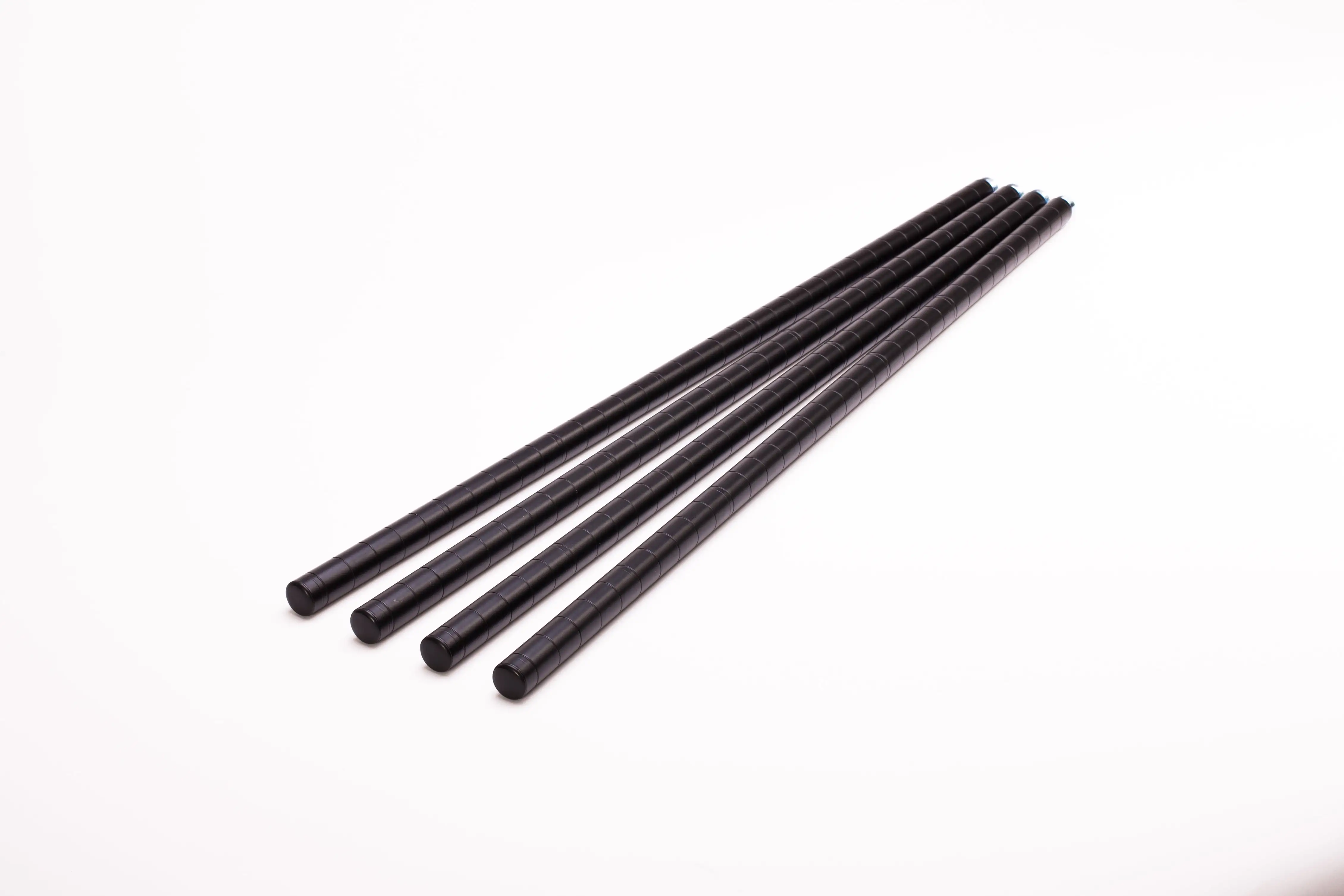 HSS Steel 35.5 Long Wire Shelf Top Pole with Pole Cap & Connector. Black. 4-Pack. Hardware