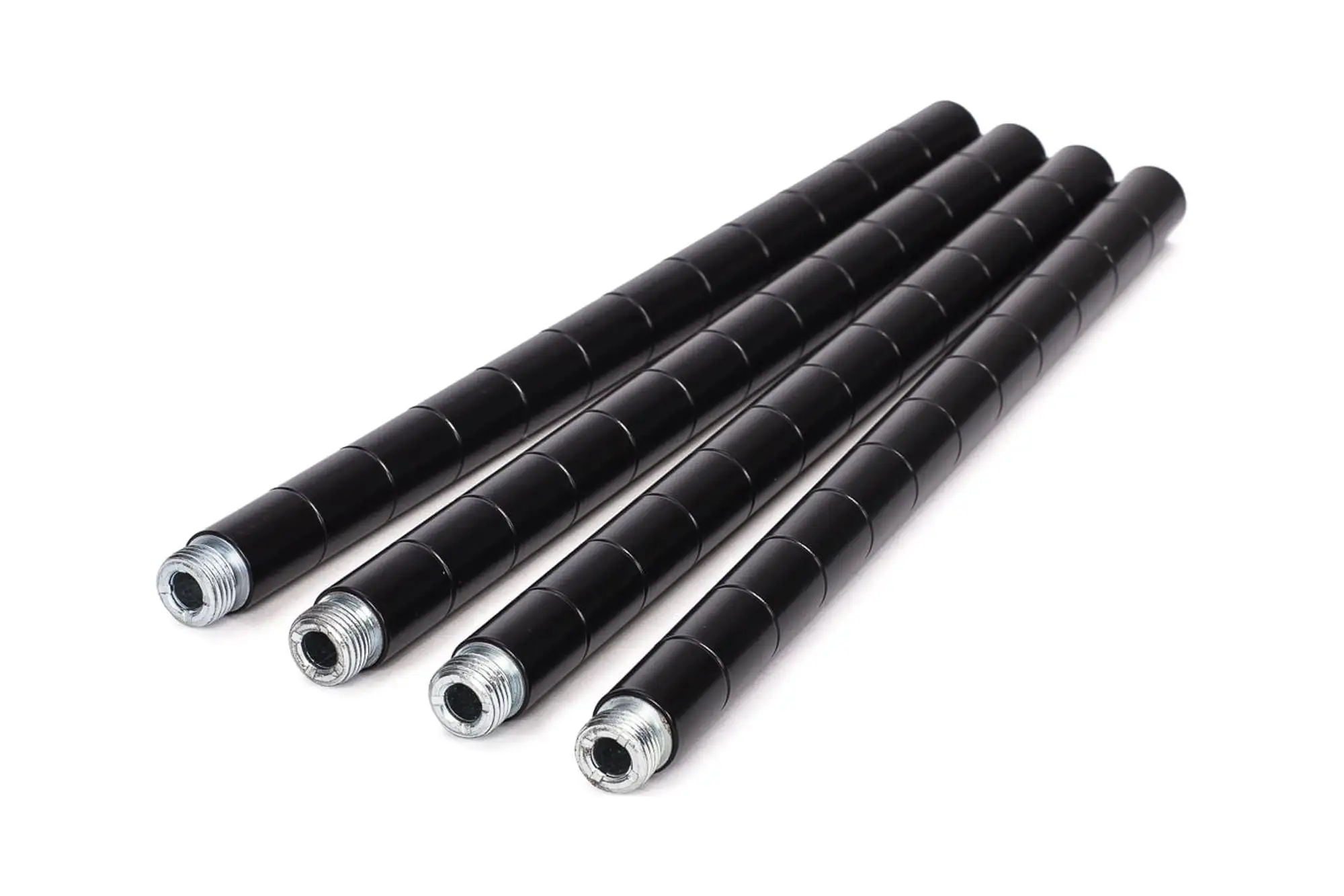 HSS Wire Shelving 12 Extension Pole 7/8 Diameter 1.2 mm Thickness. Black. 4-Pack