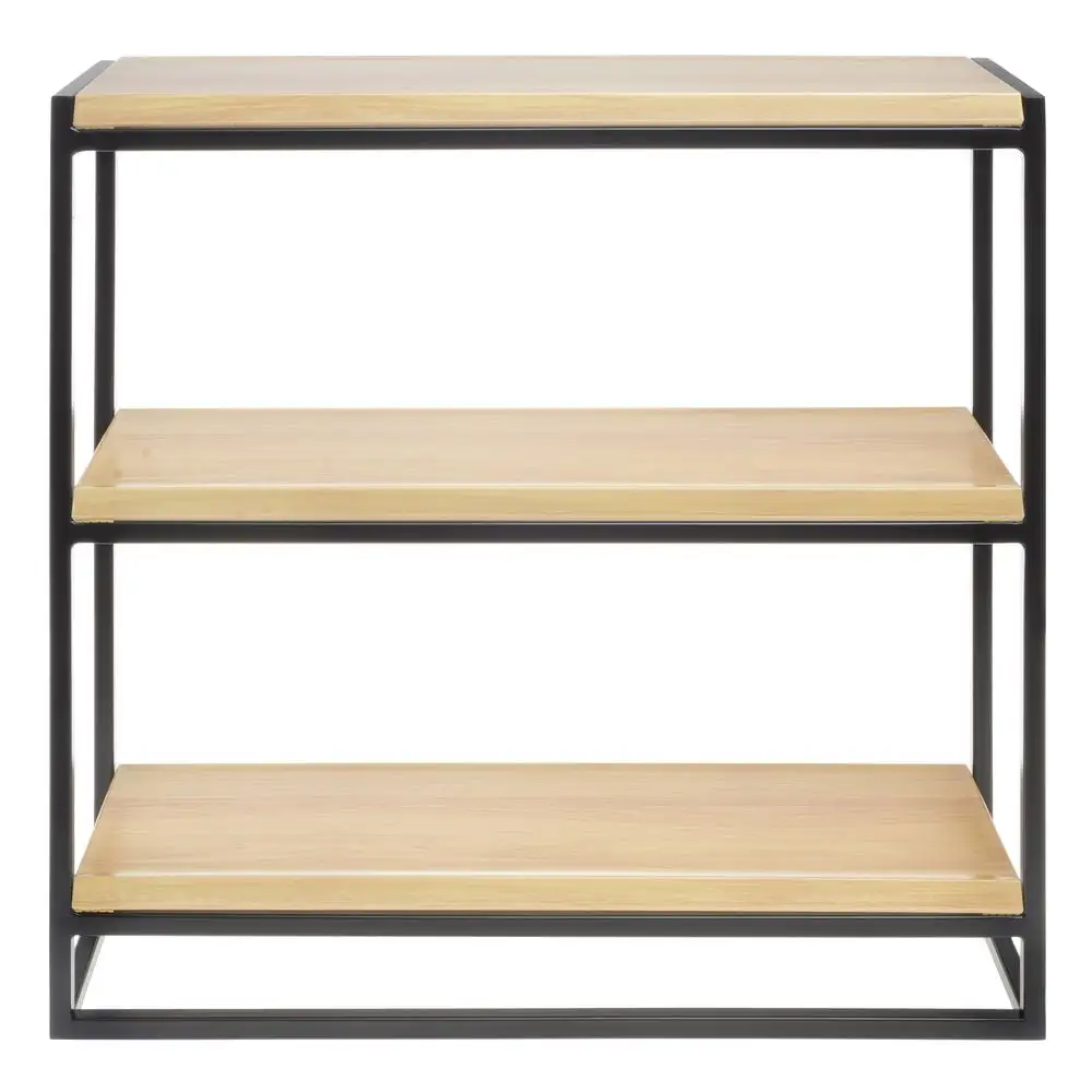 HUBERT 3-Tier Display Shelf with Butcher Block Shelves - 21 L x 6 2/5 W x 20 7/8 H