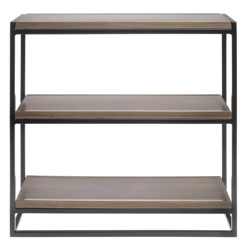 HUBERT 3-Tier Display Shelf with Wood Look Shelves - 21L x 6 2/5W x 20 7/8H