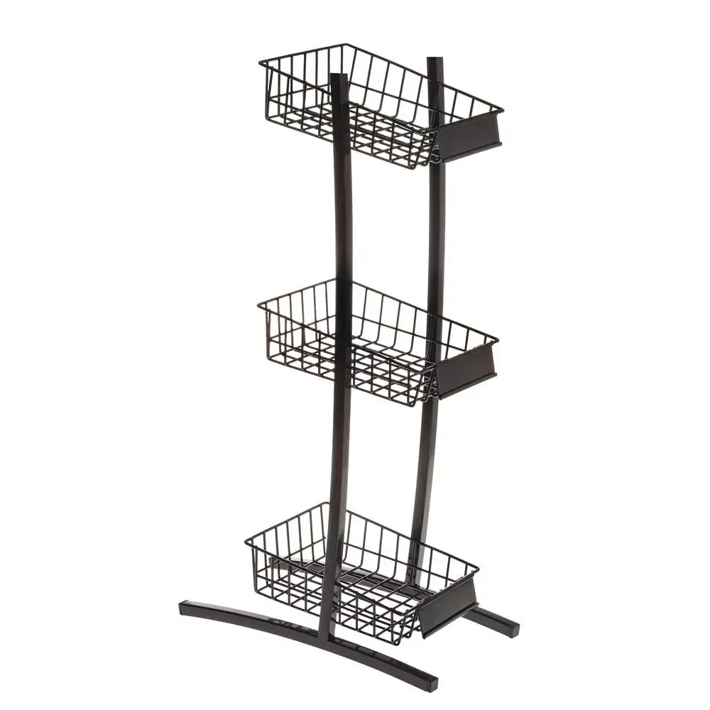 HUBERT 3-Tier Wire Impulse Stand - 6 7/10L x 12 7/16W x 23 1/5H