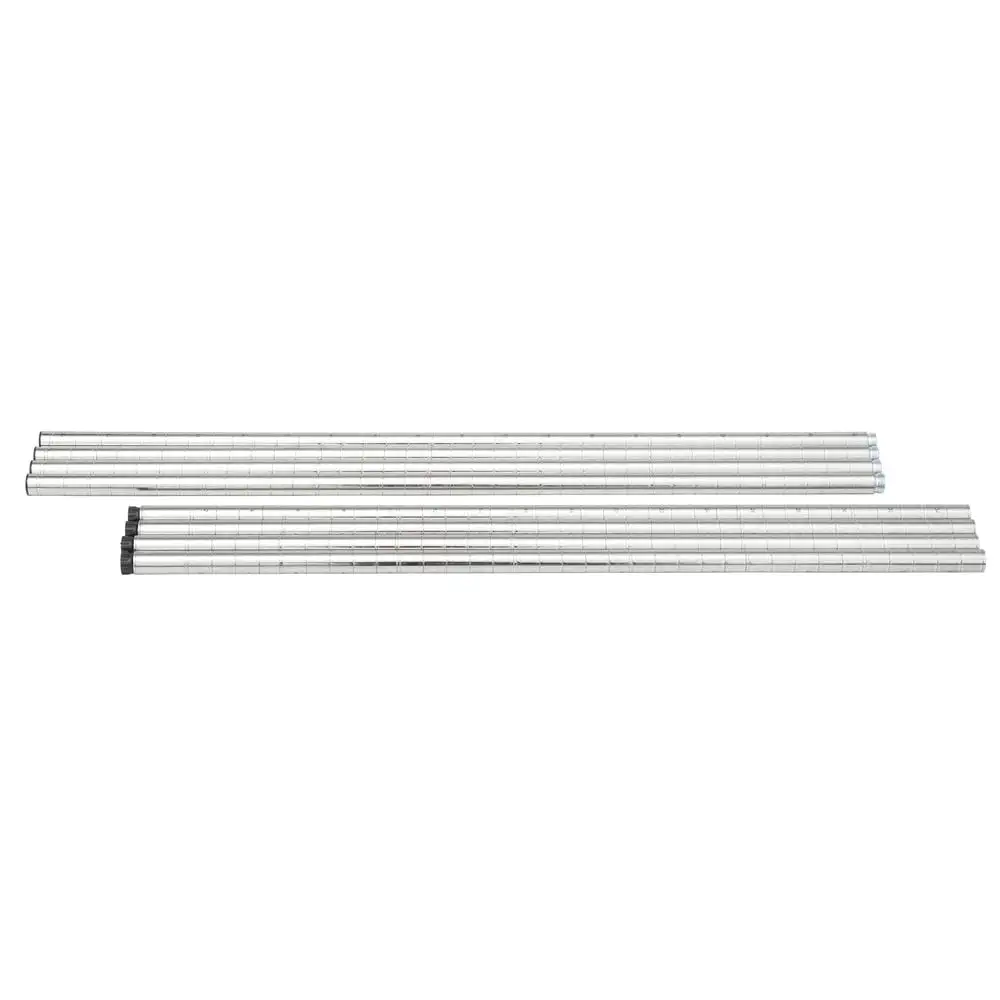 HUBERT Wire Shelving Soft Silver Post Pack - 74 H