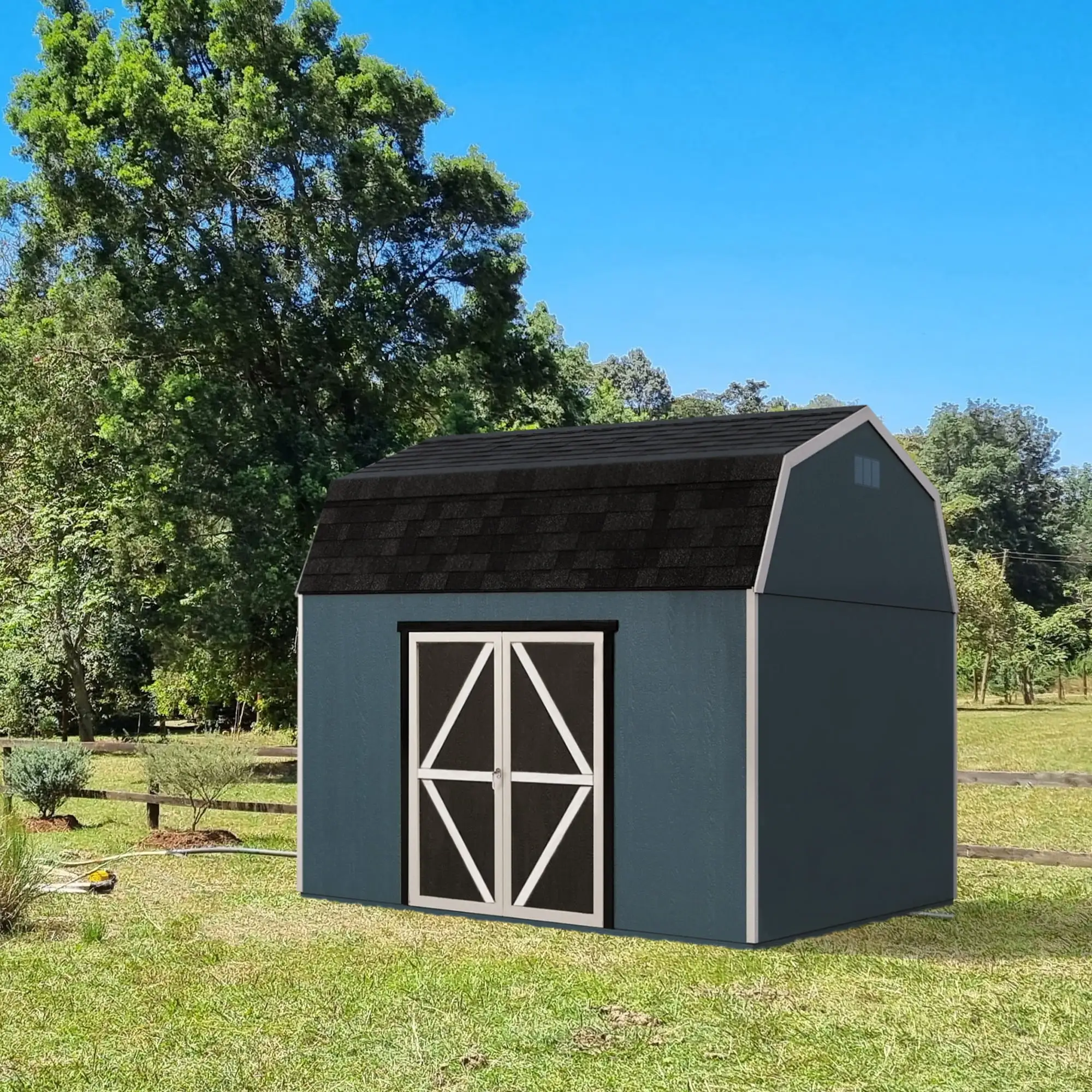 Handy Home Products Braymore 10 ft. x 12 ft. Wood Storage Shed (Floor Included)