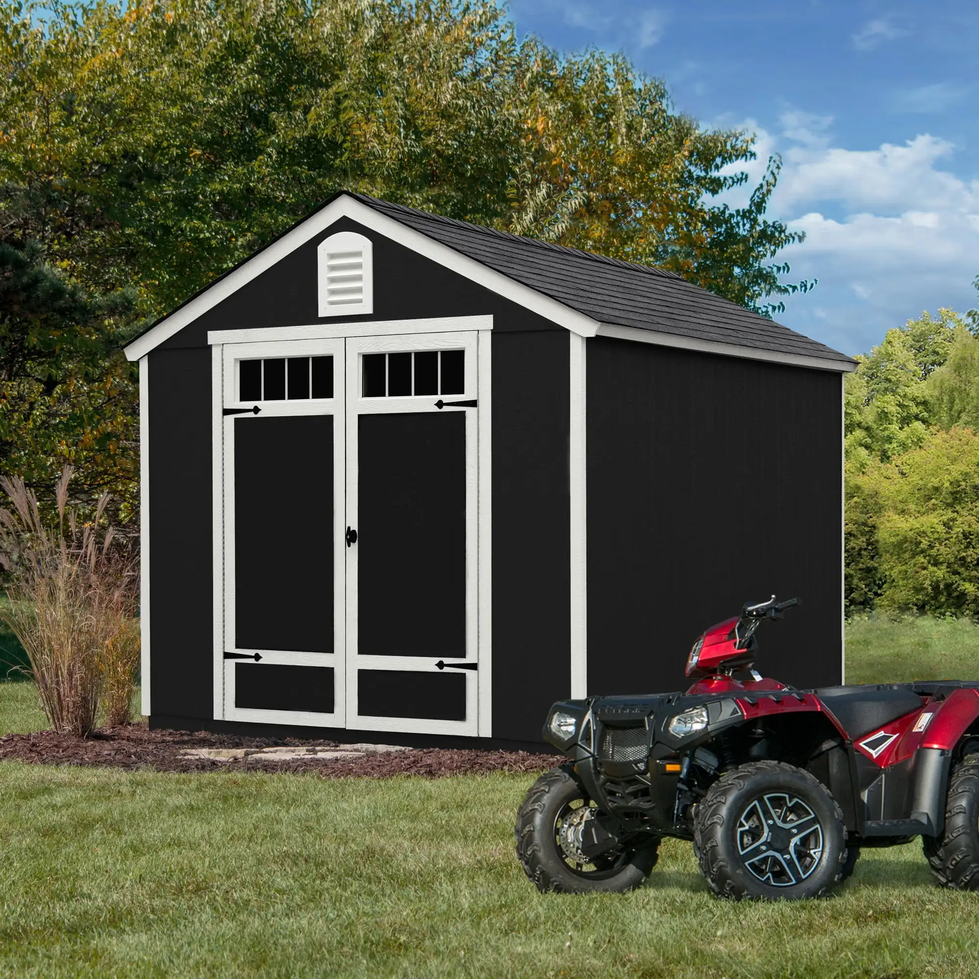 Handy Home Products Greenbriar 8 ft. x 10 ft. Wood Storage Shed (Floor Included)