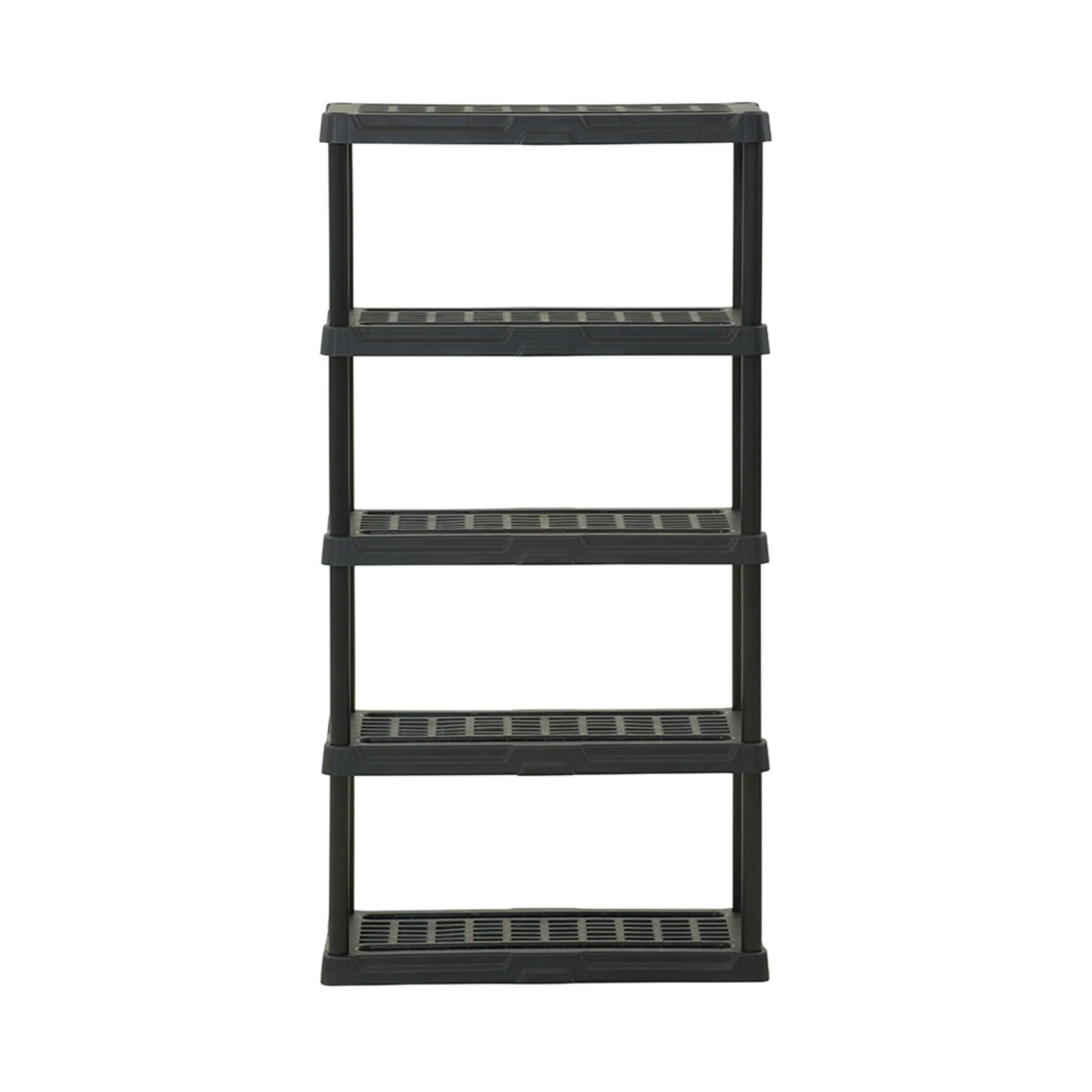 Hart Black Plastic 5-Tier 72 H x 36 W x 18 D. 750lb Total Capacity