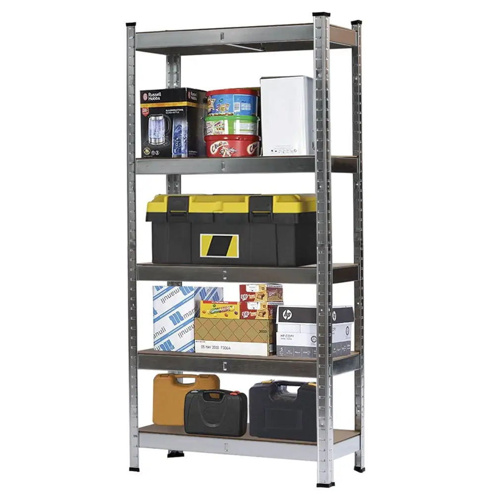 Hassch 5-Tier Metal Shelving Unit Adjustable Garage Storage Utility Rack Heavy Duty Shelves Organization Multipurpose Shelf Warehouse Basement Pantry Shed. Gray