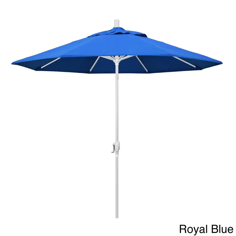 Havenside Home Pompano 9ft Crank Lift Push Button Tilt Round Patio Umbrella by . Base Not Included Royal Blue