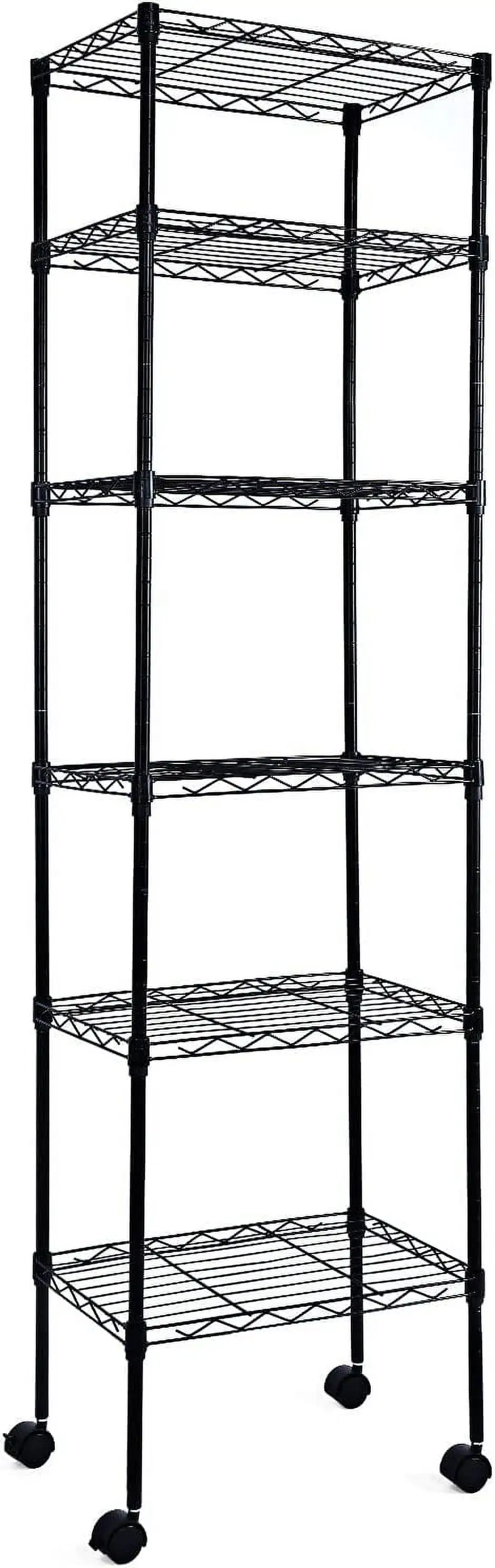 Heavy Duty 3-Shelf Shelving with Wheels. Adjustable Storage Units. Steel Organizer Wire Rack. Chrome