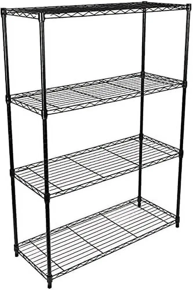 Heavy Duty 3- Shelving with Wheels Adjustable Units Steel Organizer Wire Rack Plug Version 23" W x 13" D x 30" H Black