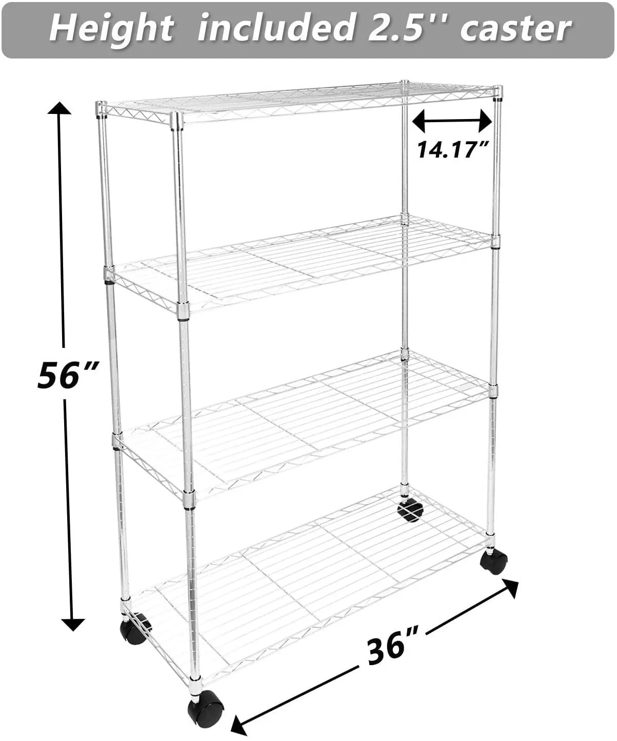 Heavy Duty 4-Shelf Shelving Unit - 18.74 | Organize Effortlessly