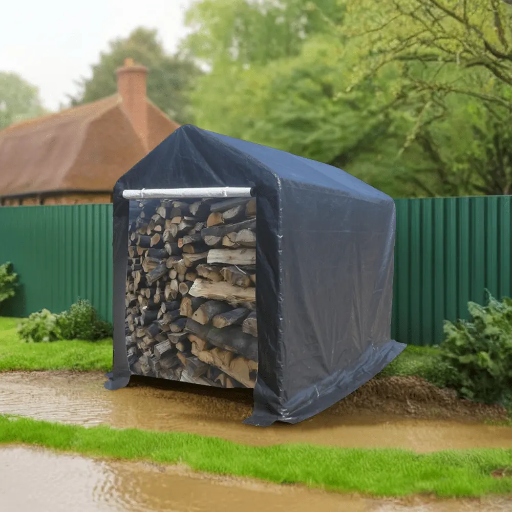 Heavy Duty 6x8ft Outdoor Storage Shed for Motorcycle Bike ATV and Garden Tools - Grey Color - Sturdy and Spacious Garage for All Your Outdoor Equipment and Gear