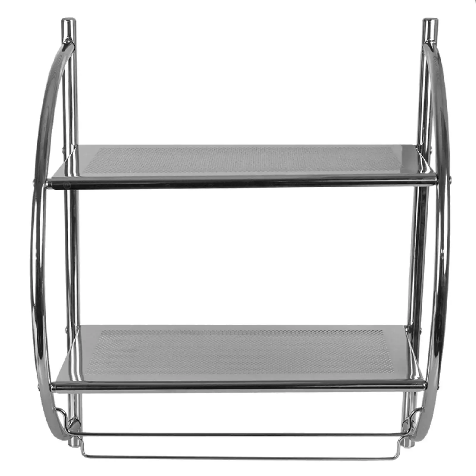 Home Basics 2 Tier Bathroom Shelf Storage Unit. Chrome