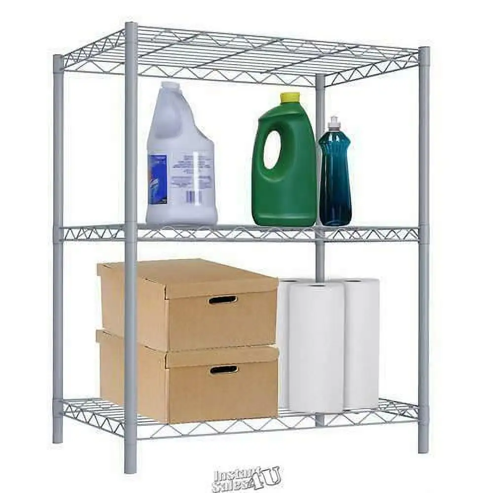 Home Basics-Steel 3-Tier Wire Shelf 21Lx14Dx32H Easy Assembly Organizing Unit 6.4 lbs